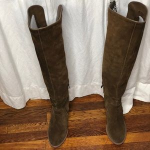 Chestnut Brown Suede Vince Camuto Over the Knee Bo